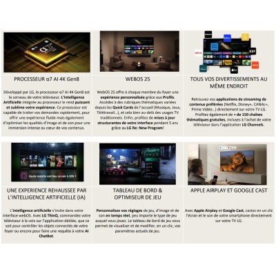TV LED LG 50UA75006LA 126 cm 4K Smart TV UHD Processeur α7 AI 4K Gen8 2025